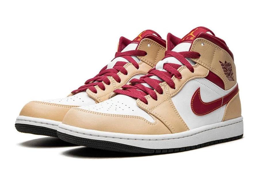 Air Jordan 1 Mid Light Curry Cardinal