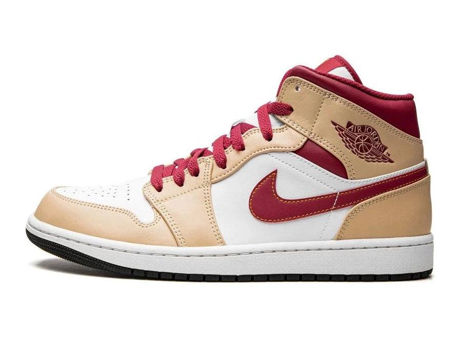 Air Jordan 1 Mid Light Curry Cardinal